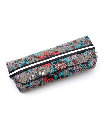 Grey Jacquard case with flower pattern