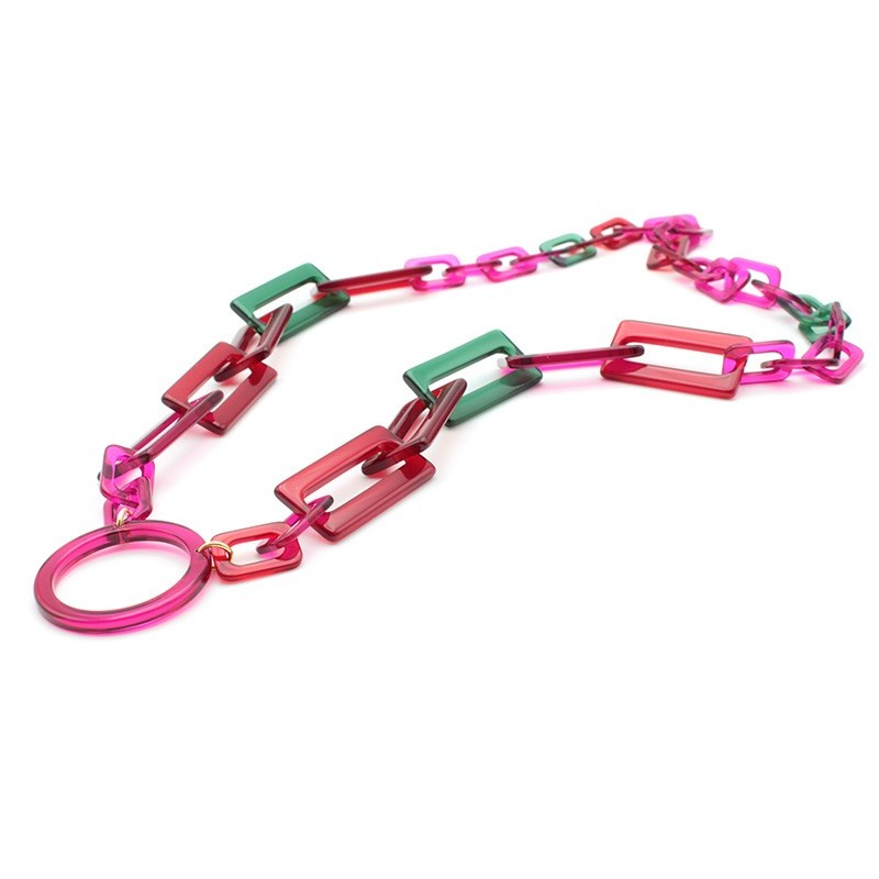 Pendentif en acétate rectangle Multicolore