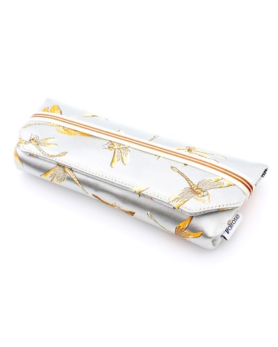 Silver dragonfly pattern Jacquard case
