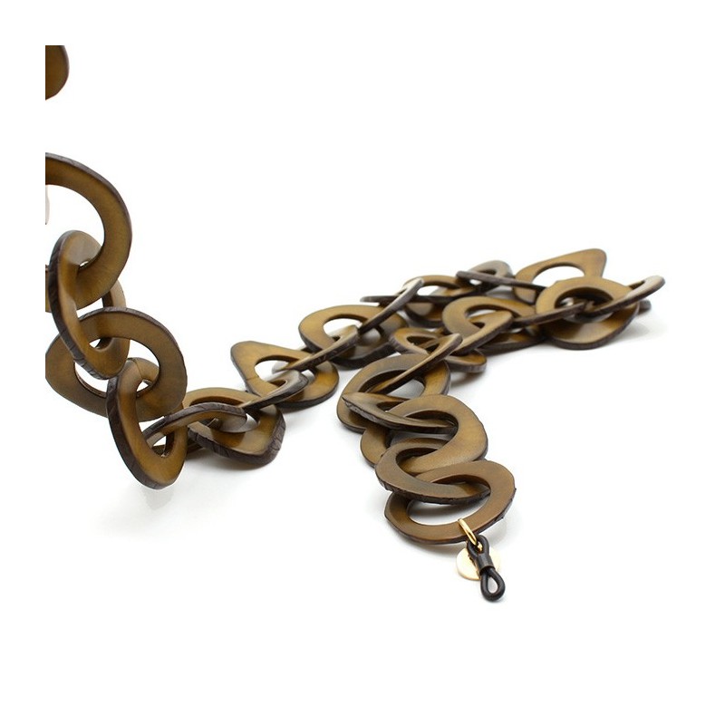 Kaki tagua chain with very big oval links