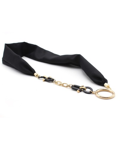 Pendentif en Soie Noire, Acetate et Métal doré