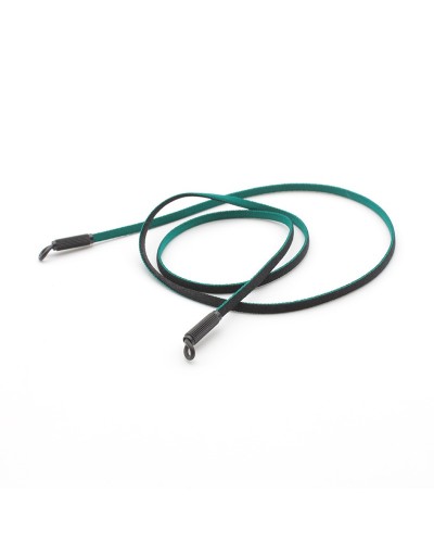 Cordon plat stretch en polyester Turquoise et Noir