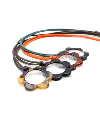 Pendentifs Loupe en Acétate sur cordon en coton