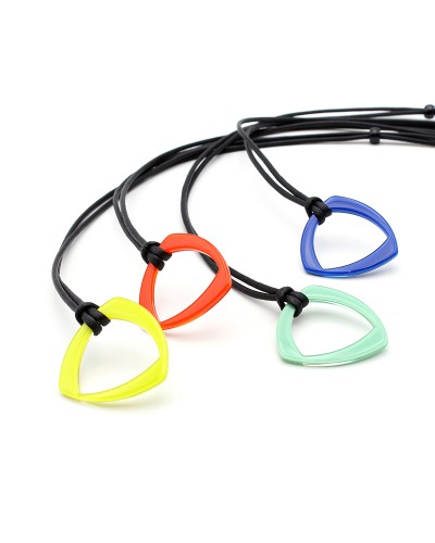 Pendants made of triangular acetate ring and cotton cord