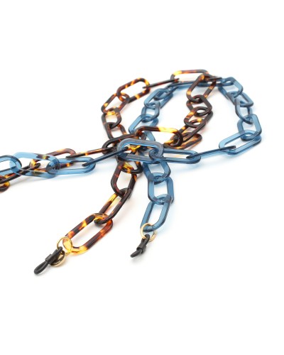 Amber Acetate chain with big rounded rectangular links