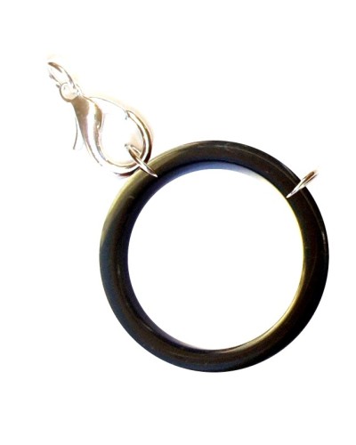 Anneau acétate noir/ argenté