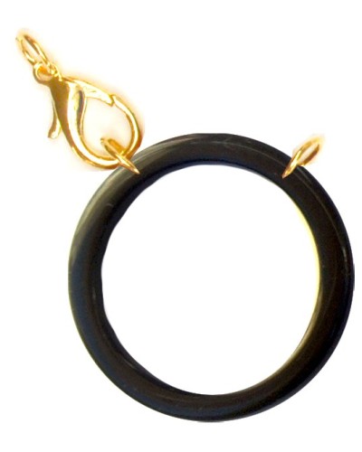 Anneau acétate noir/ doré